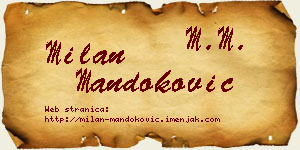 Milan Mandoković vizit kartica
